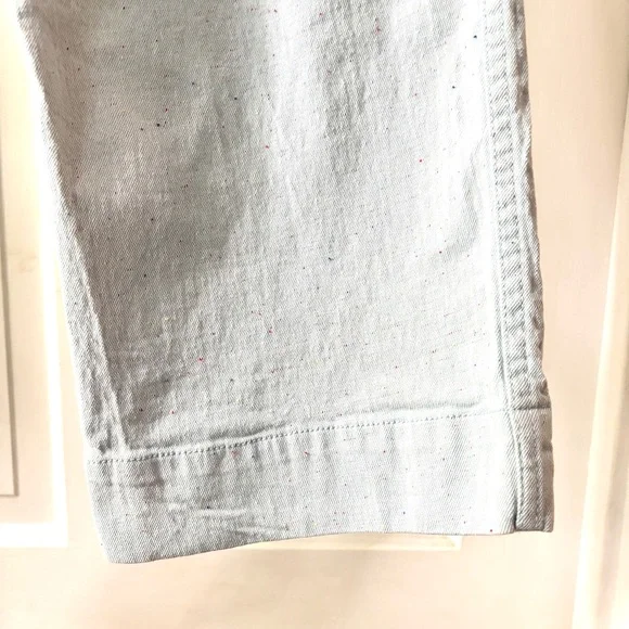 Madewell Slim Emmett Wide-Leg Crop Pants Speckle Light Blue Size 28 - Picture 11 of 14